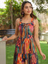 Multi coloured Printed Fit & Flare Ethnic Dress